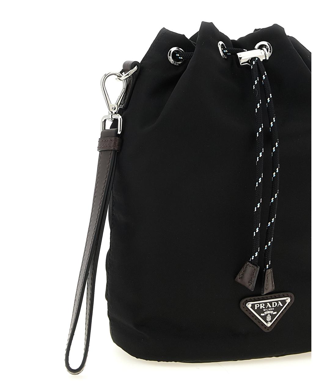 PRADA Черная синтетическая барсетка, фото 3