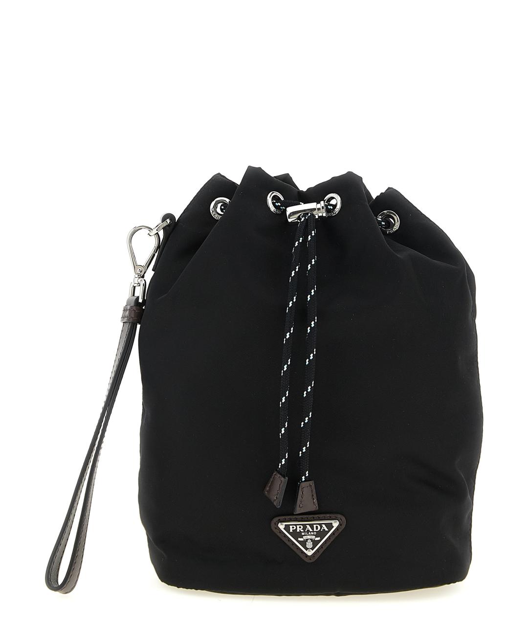 PRADA Черная синтетическая барсетка, фото 1