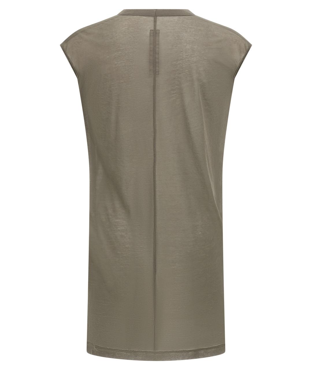 RICK OWENS Серая хлопковая футболка, фото 2