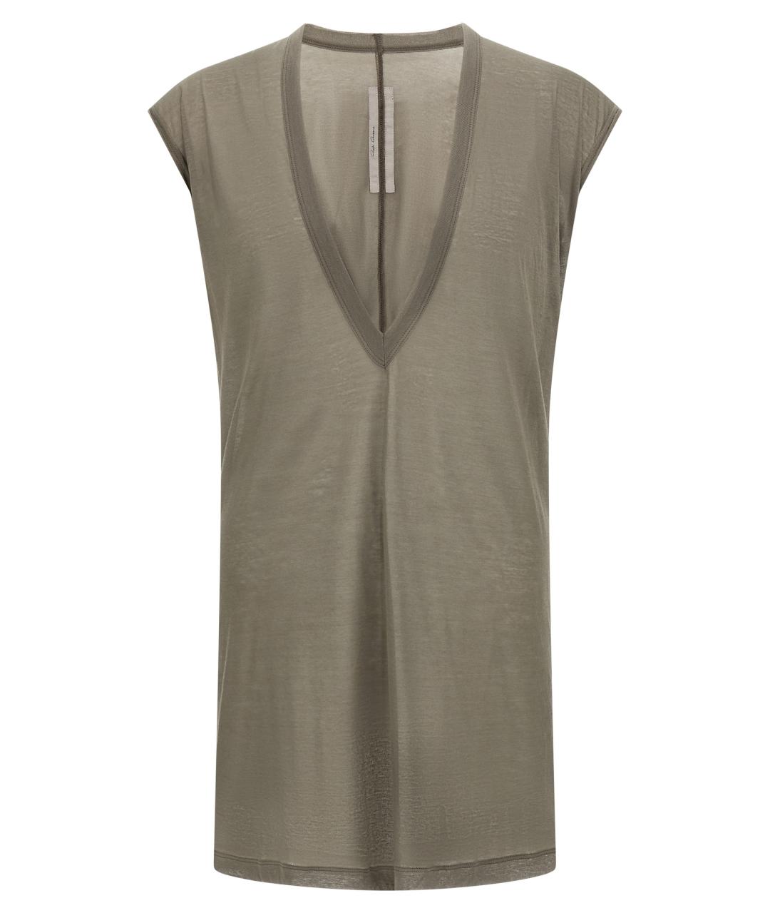 RICK OWENS Серая хлопковая футболка, фото 1