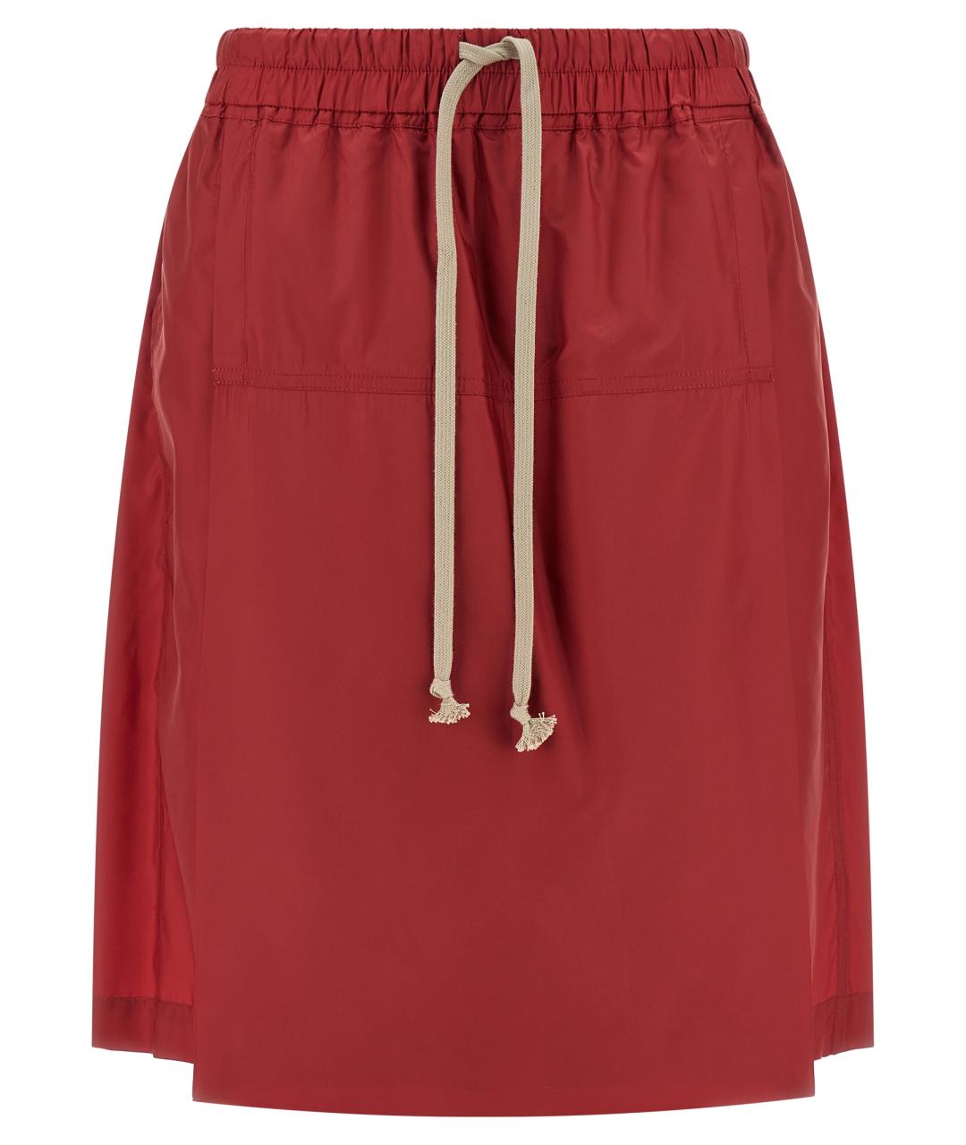 RICK OWENS Красная полиэстеровая юбка-шорты, фото 1