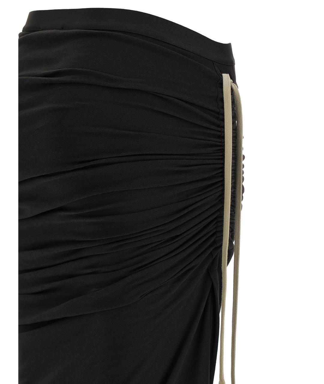 RICK OWENS Черная хлопковая юбка макси, фото 4