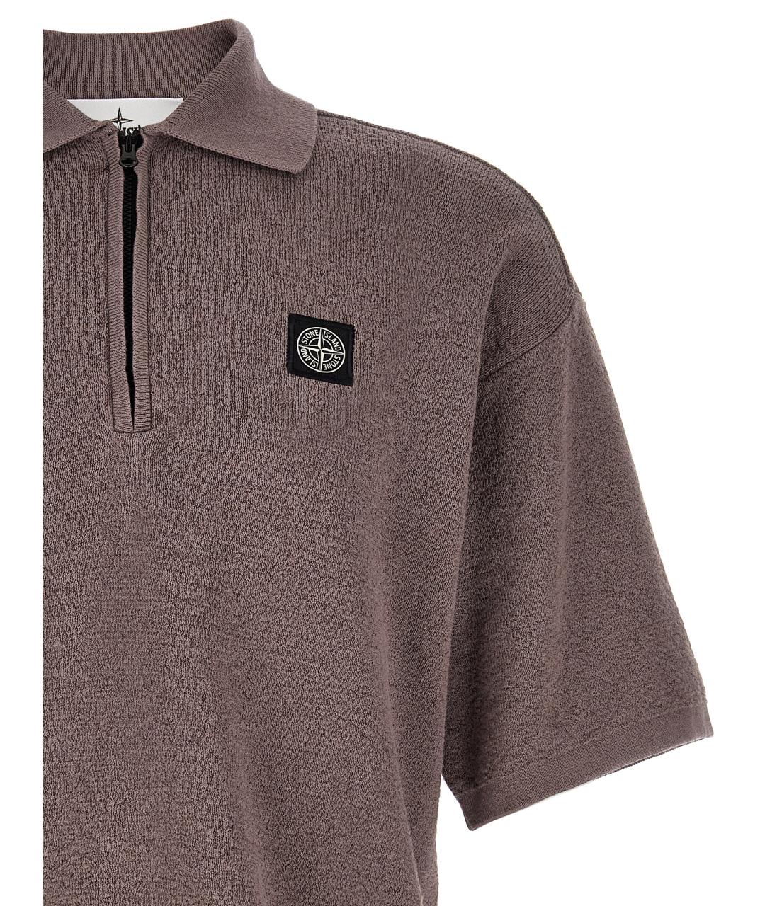 STONE ISLAND Фиолетовое хлопковое поло с коротким рукавом, фото 3