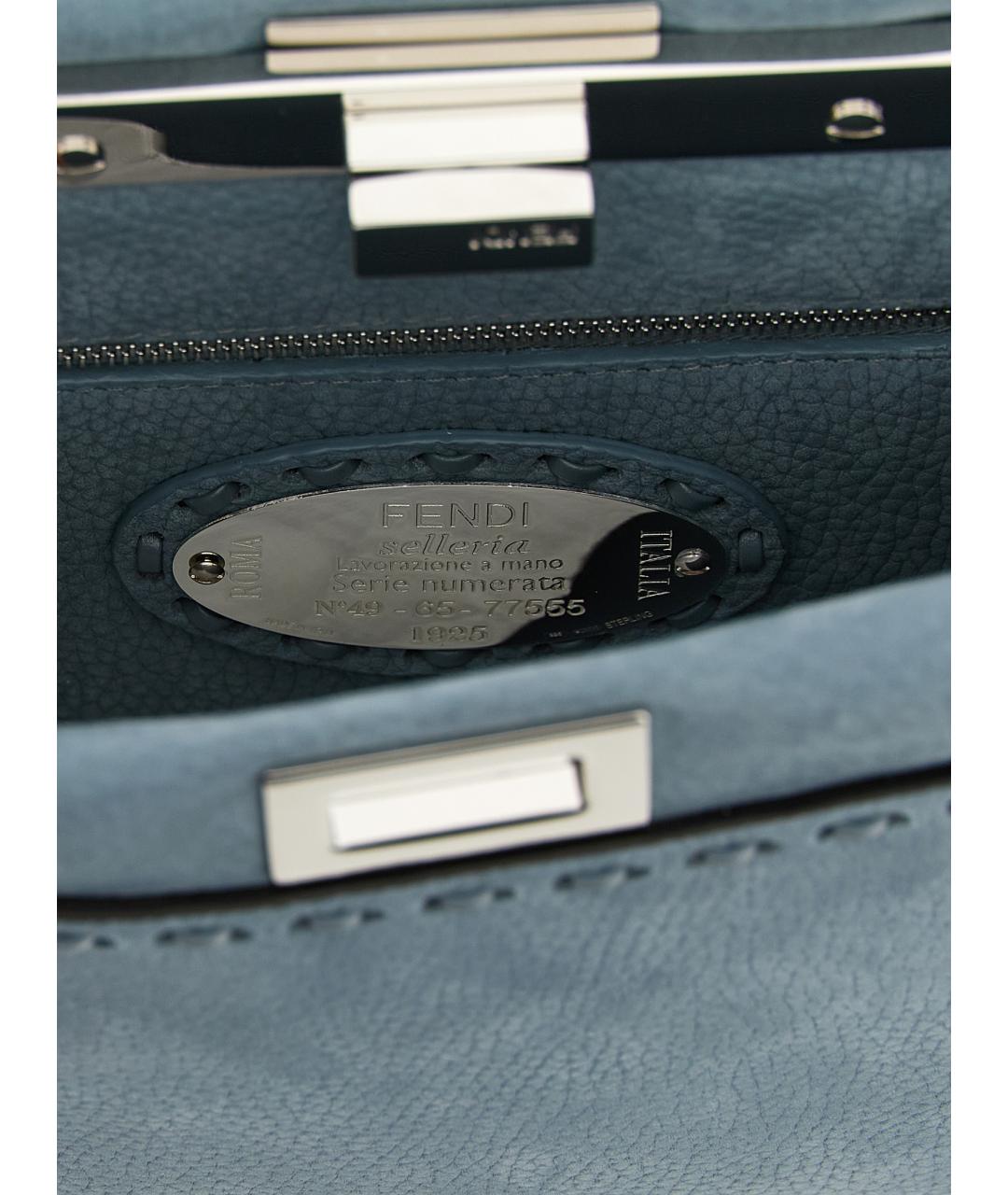 FENDI Голубая кожаная сумка через плечо, фото 4