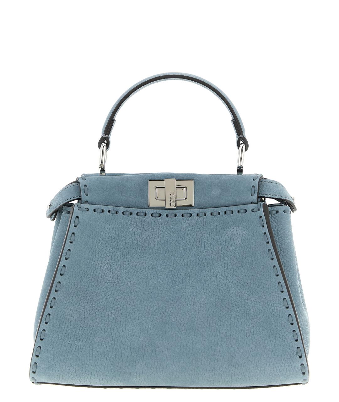 FENDI Голубая кожаная сумка через плечо, фото 1