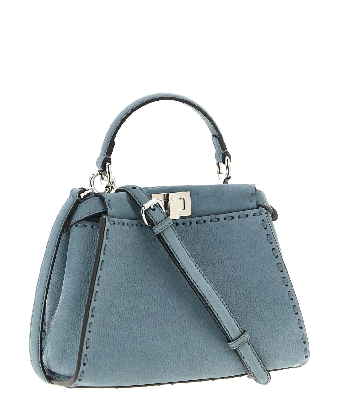 FENDI Голубая кожаная сумка через плечо, фото 2