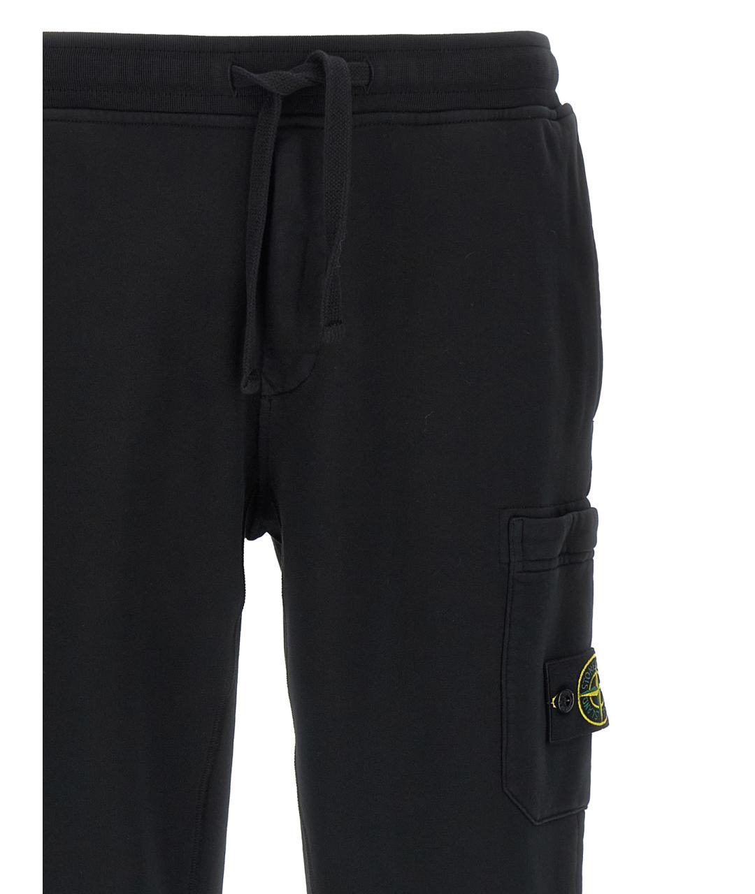 STONE ISLAND Черные хлопковые повседневные брюки, фото 3