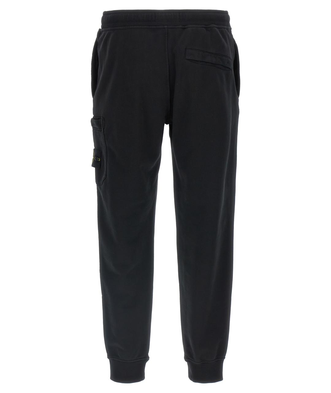 STONE ISLAND Черные хлопковые повседневные брюки, фото 2