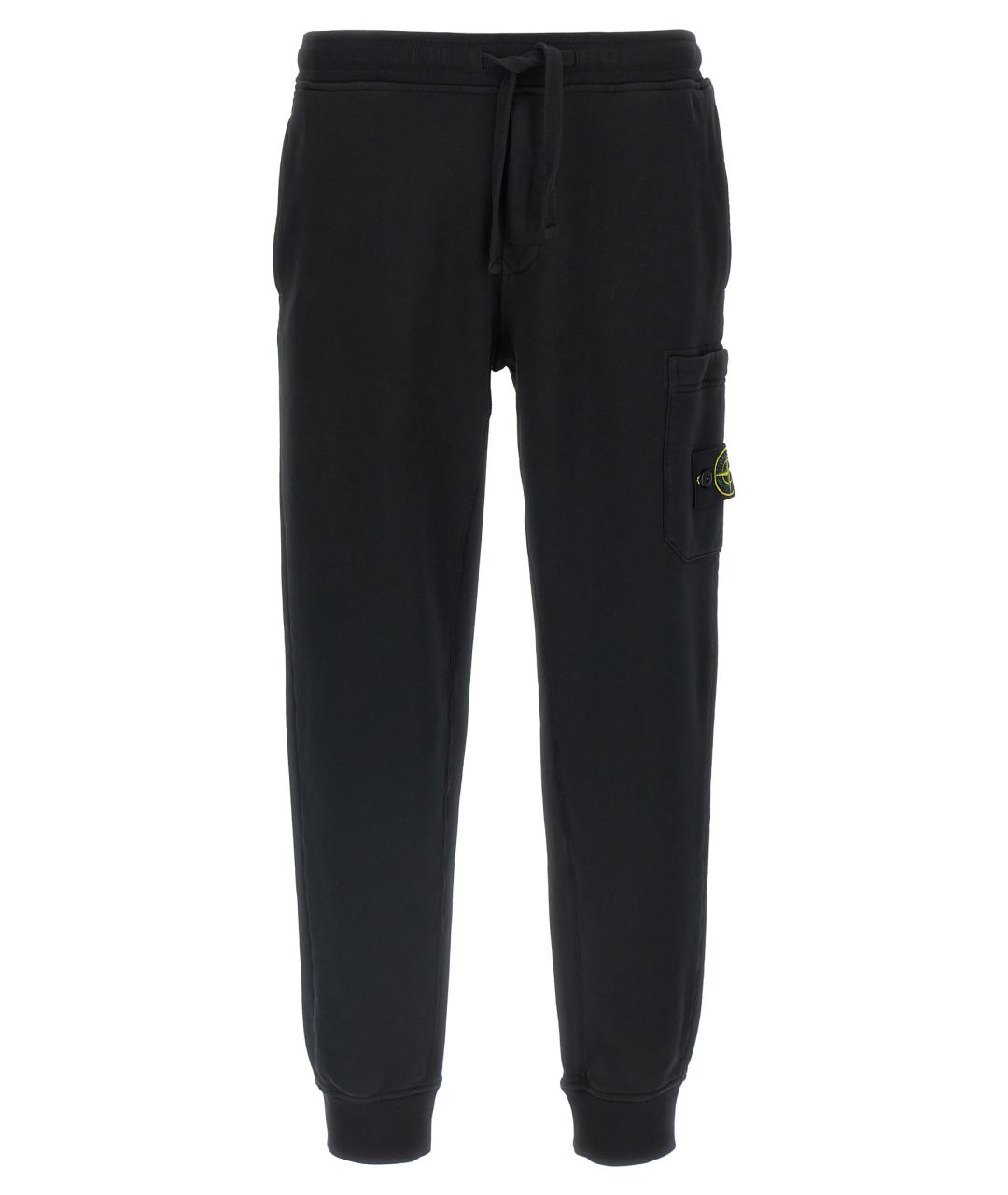 STONE ISLAND Черные хлопковые повседневные брюки, фото 1