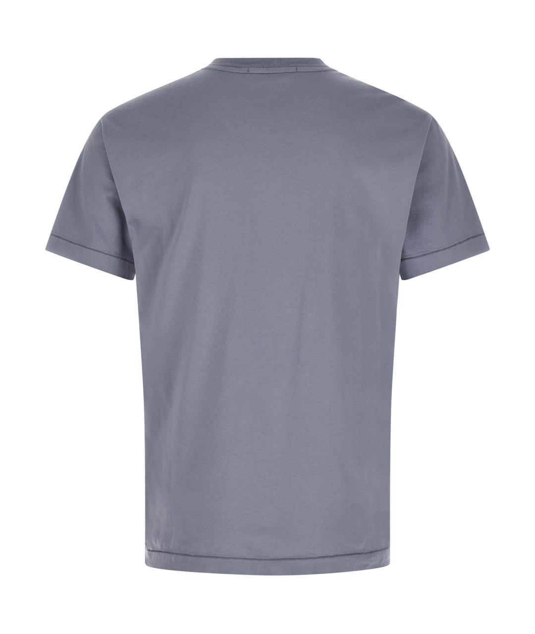 STONE ISLAND Голубая хлопковая футболка, фото 2