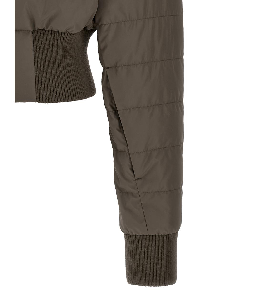 MONCLER Серый полиэстеровый пуховик, фото 5