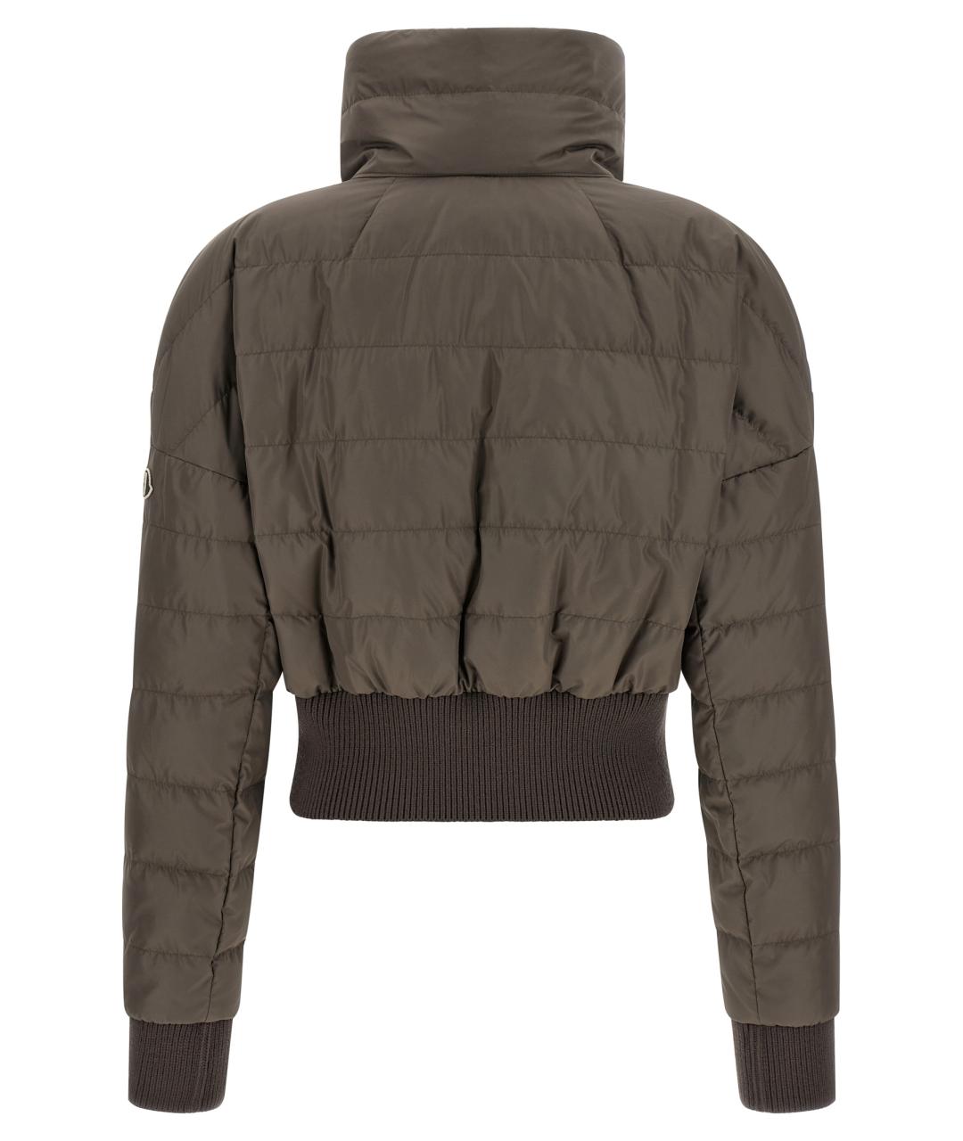 MONCLER Серый полиэстеровый пуховик, фото 2