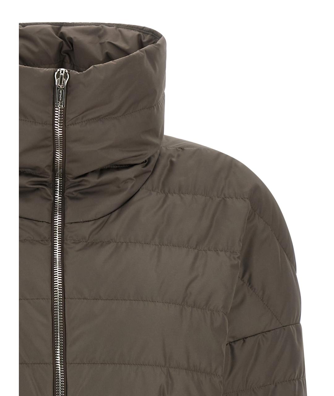 MONCLER Серый полиэстеровый пуховик, фото 3