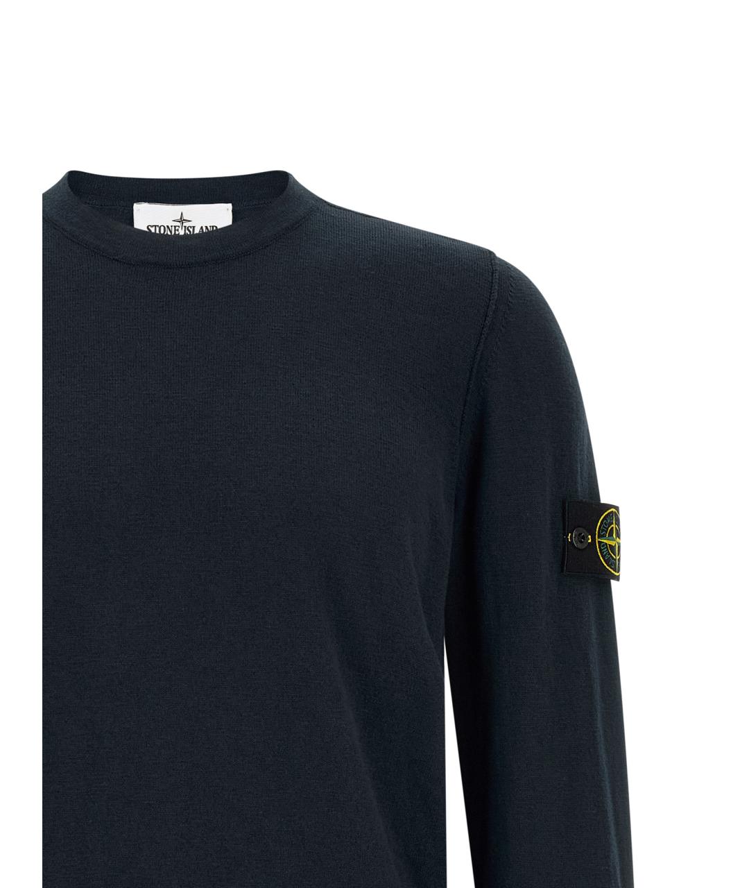 STONE ISLAND Синий хлопковый джемпер / свитер, фото 3