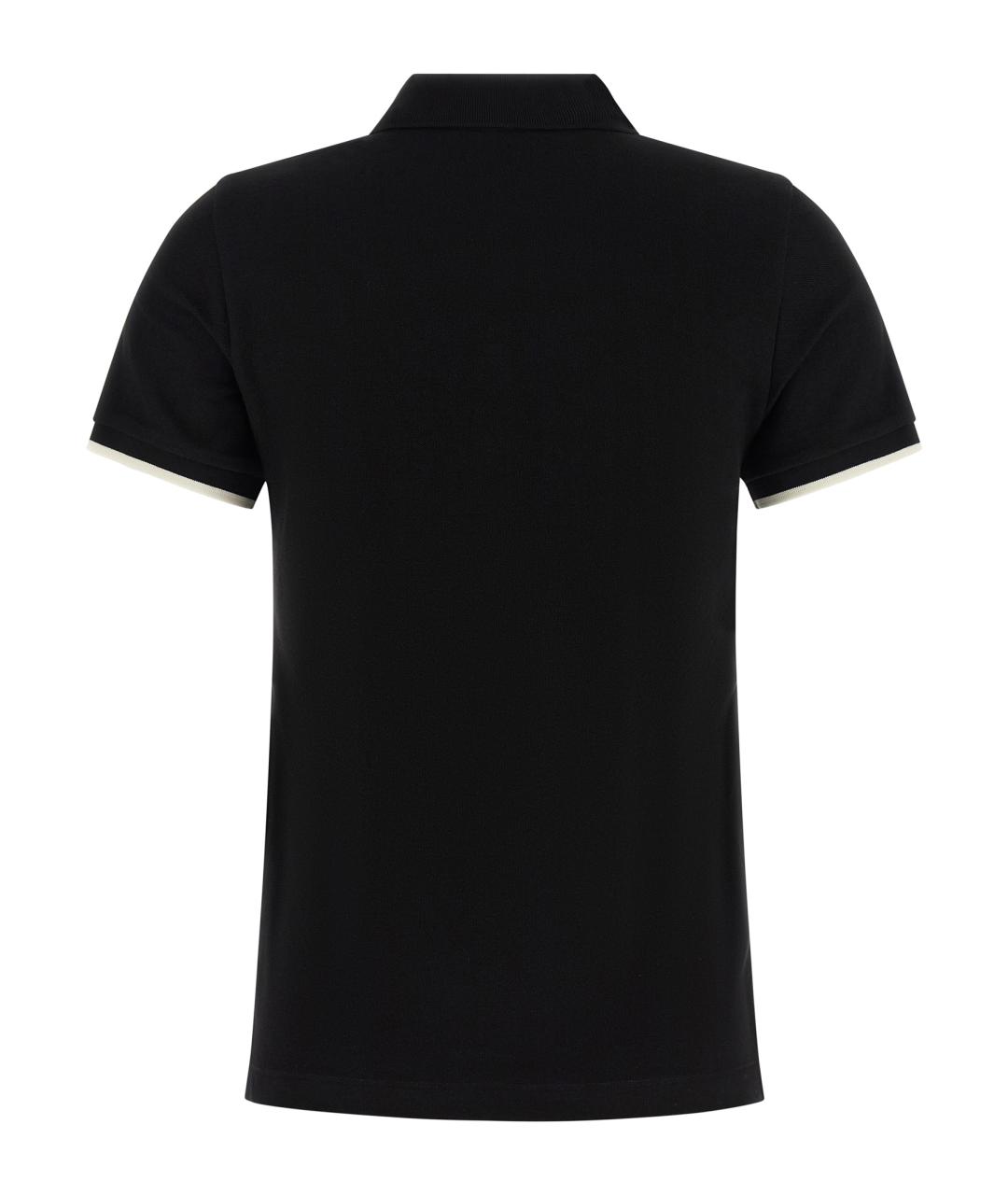 MONCLER Черная хлопковая футболка, фото 2