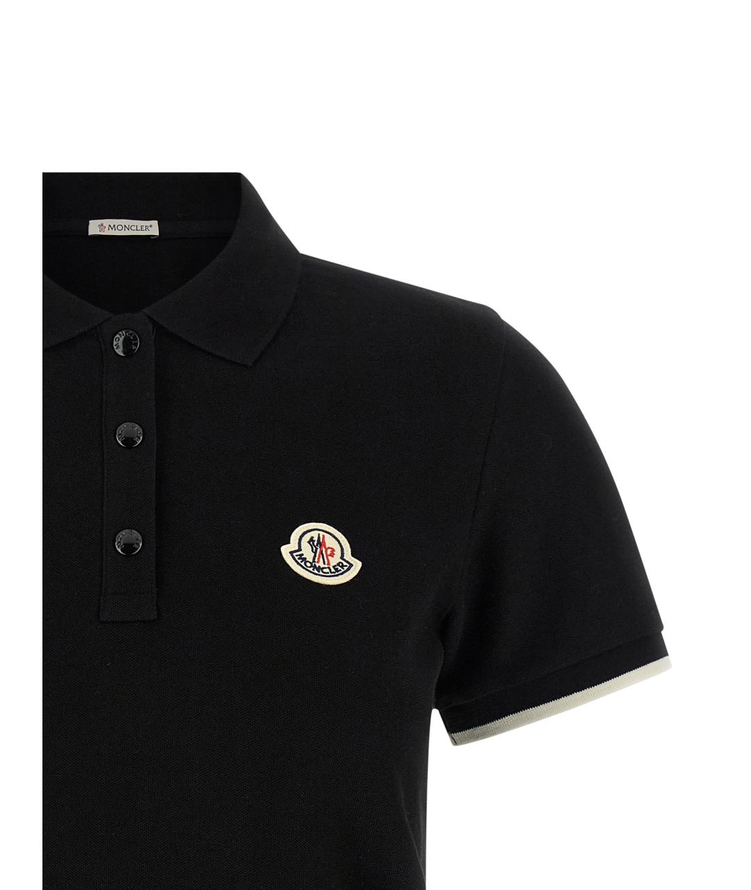 MONCLER Черная хлопковая футболка, фото 4