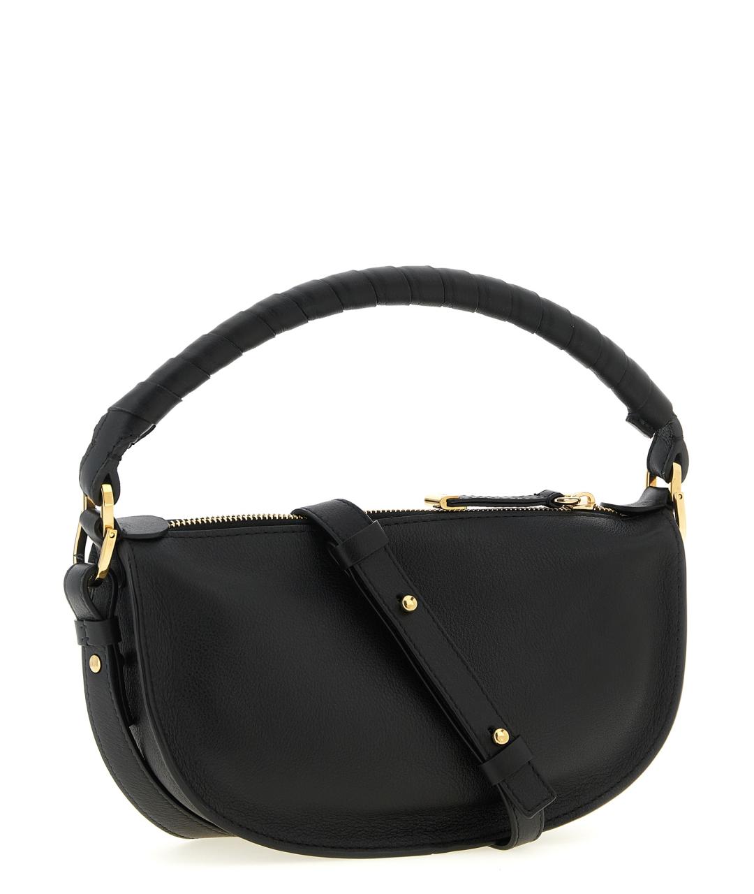 CHLOE Черная кожаная сумка через плечо, фото 2