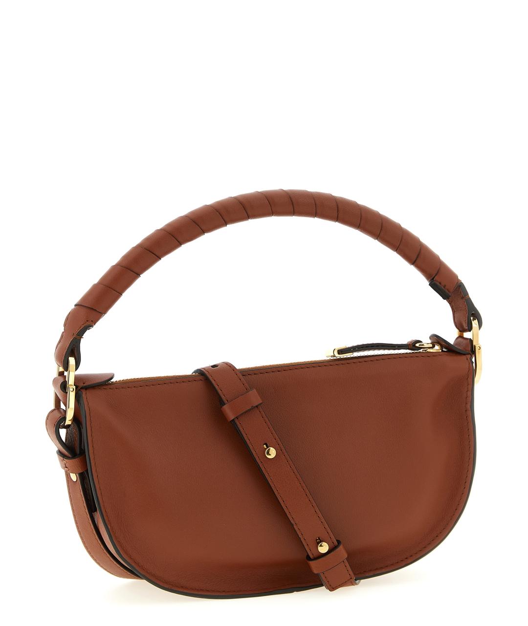 CHLOE Коричневая кожаная сумка через плечо, фото 2
