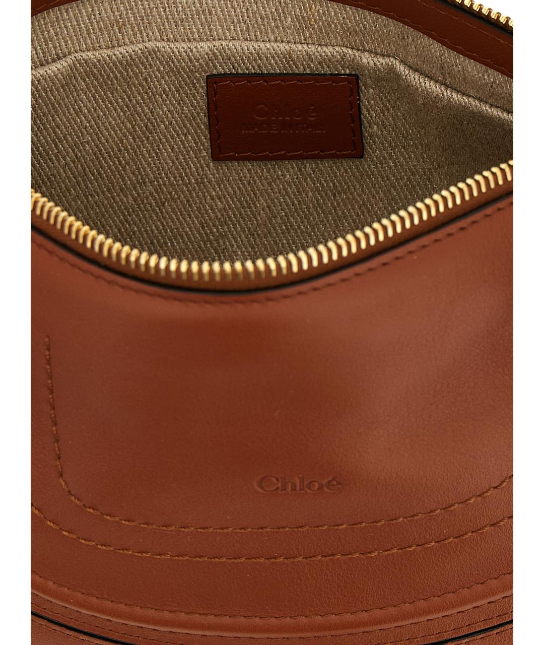CHLOE Коричневая кожаная сумка через плечо, фото 4