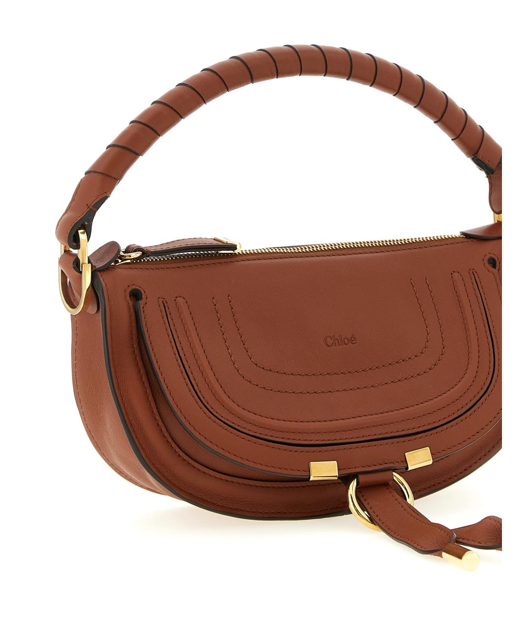 CHLOE Коричневая кожаная сумка через плечо, фото 3
