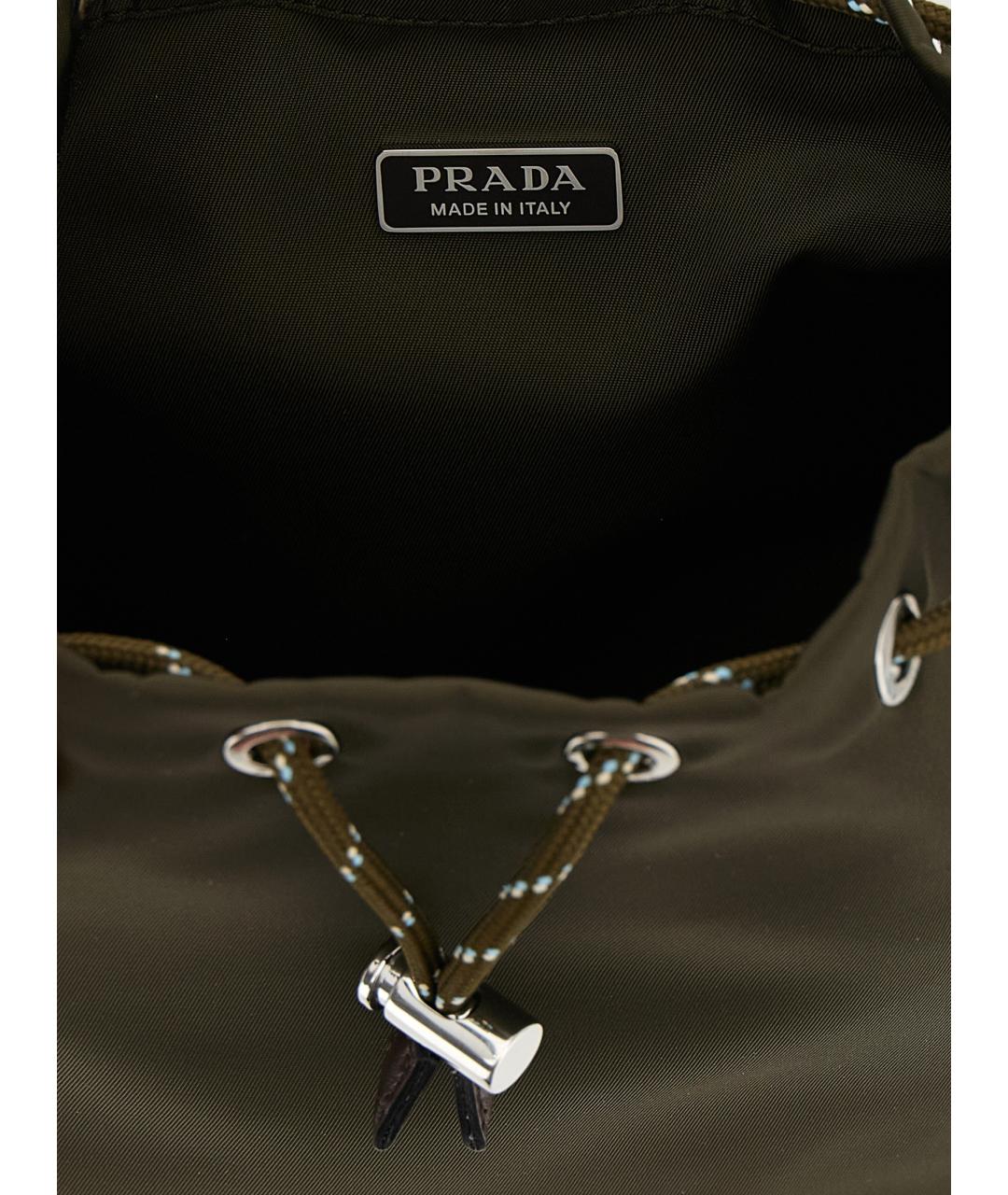 PRADA Зеленая синтетическая барсетка, фото 4