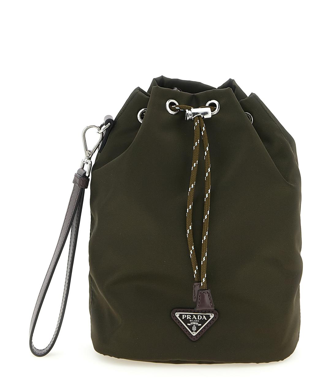 PRADA Зеленая синтетическая барсетка, фото 1