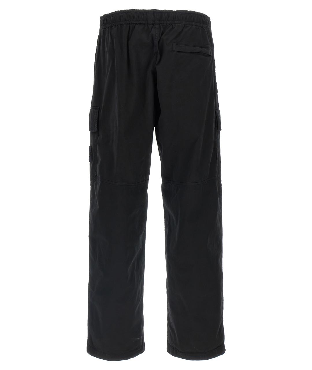 STONE ISLAND Черные хлопковые повседневные брюки, фото 2