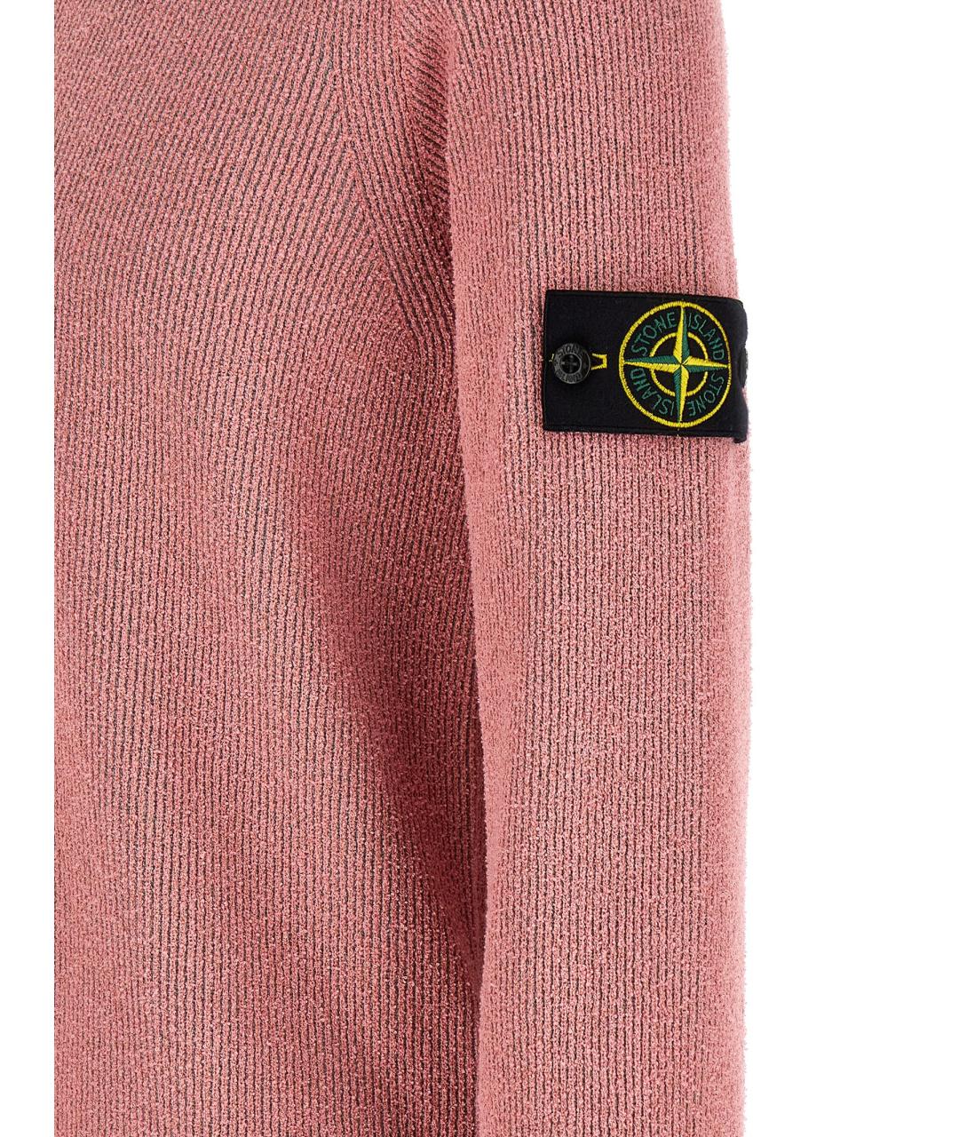 STONE ISLAND Розовый хлопковый джемпер / свитер, фото 5