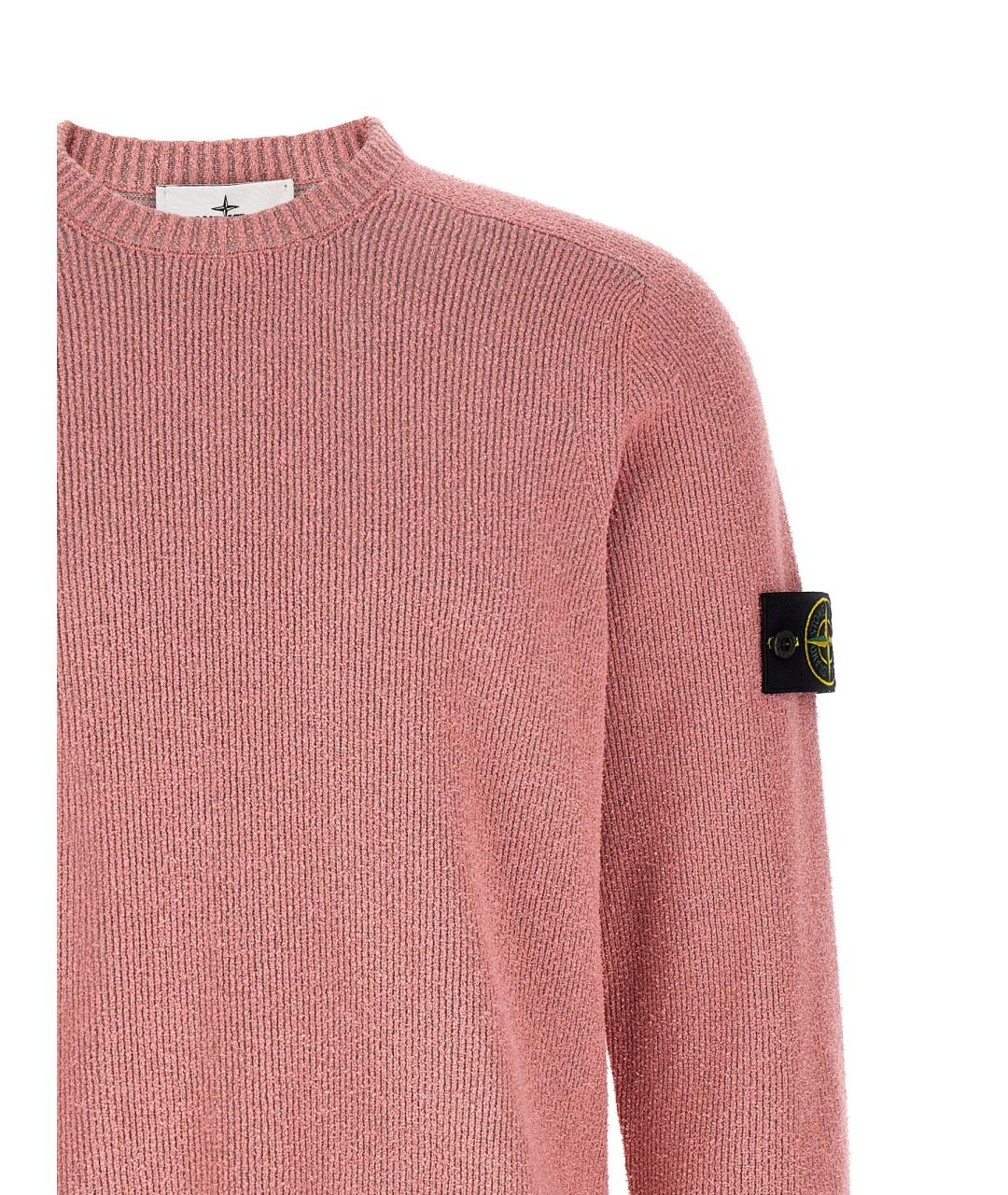 STONE ISLAND Розовый хлопковый джемпер / свитер, фото 3