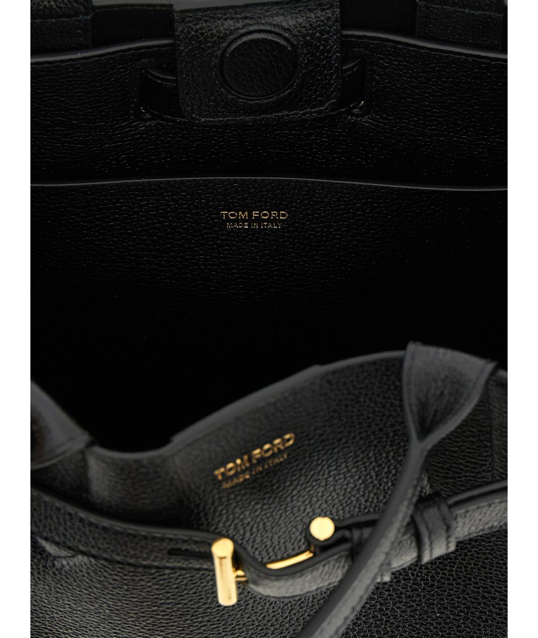 TOM FORD Черная кожаная сумка тоут, фото 4