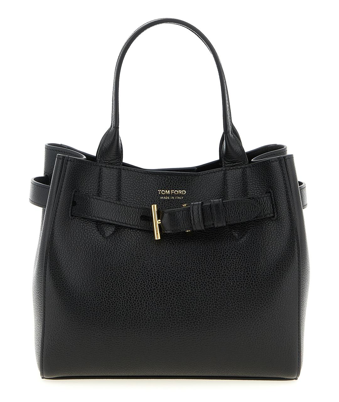 TOM FORD Черная кожаная сумка тоут, фото 1