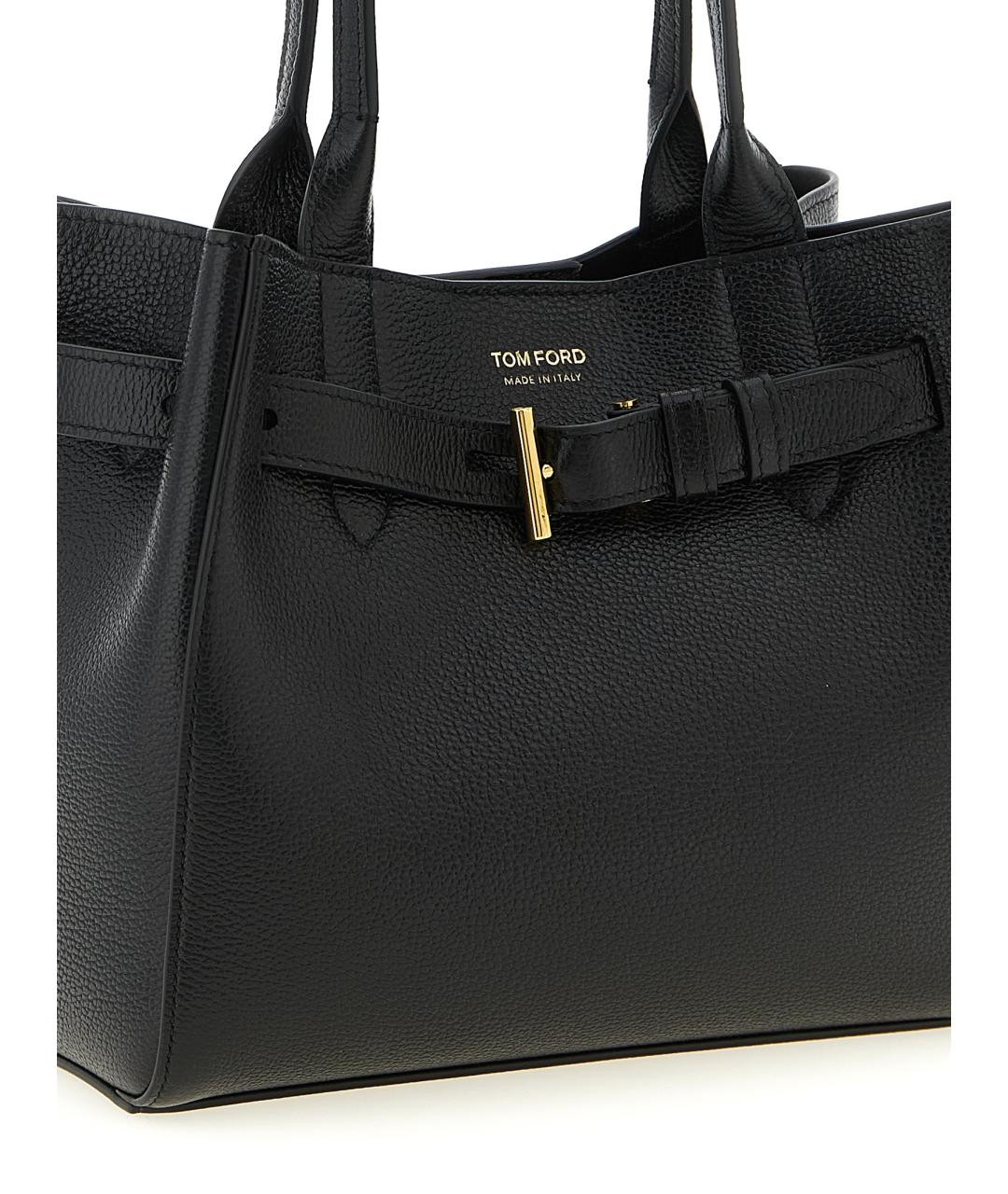 TOM FORD Черная кожаная сумка тоут, фото 3
