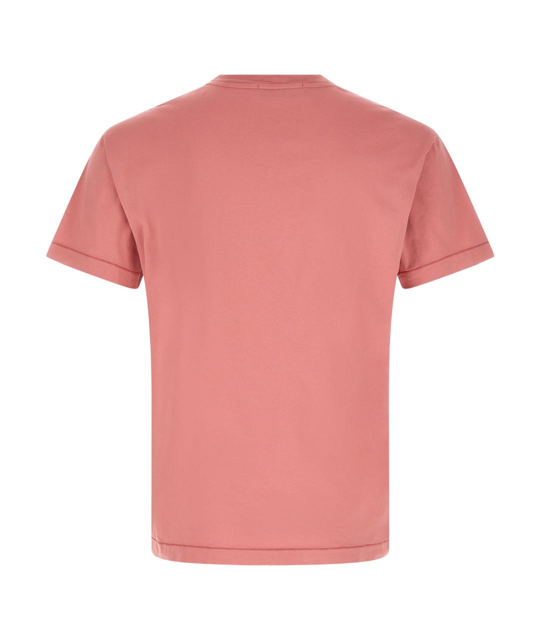 STONE ISLAND Розовая хлопковая футболка, фото 2