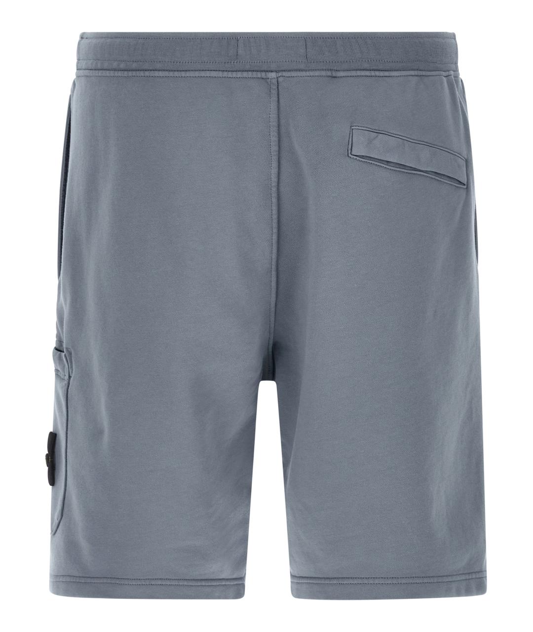 STONE ISLAND Голубые хлопковые шорты, фото 2