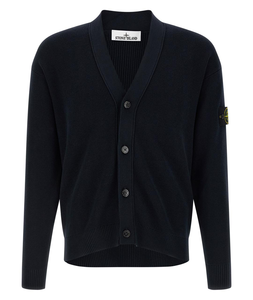 STONE ISLAND Синий хлопковый кардиган, фото 1