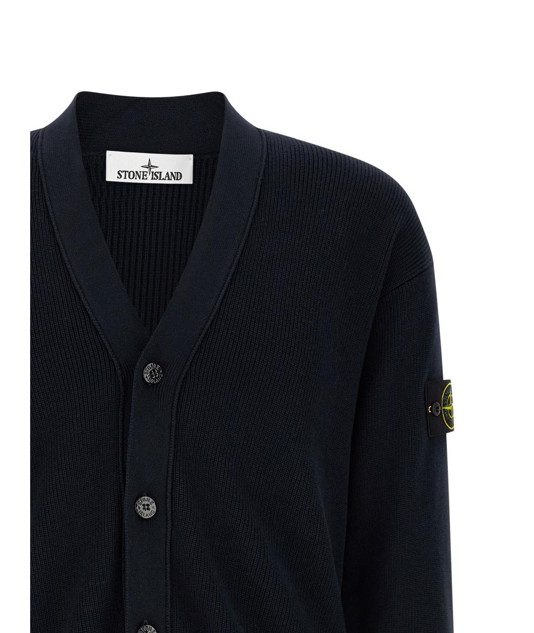 STONE ISLAND Синий хлопковый кардиган, фото 3