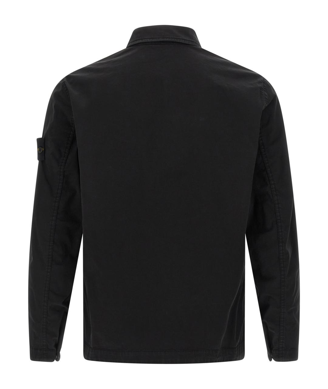 STONE ISLAND Черная хлопковая кэжуал рубашка, фото 2