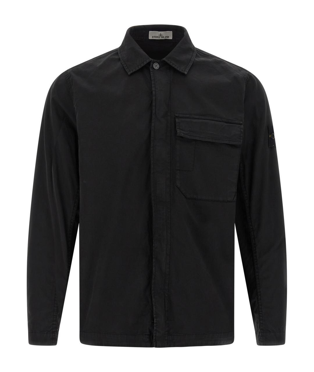 STONE ISLAND Черная хлопковая кэжуал рубашка, фото 1