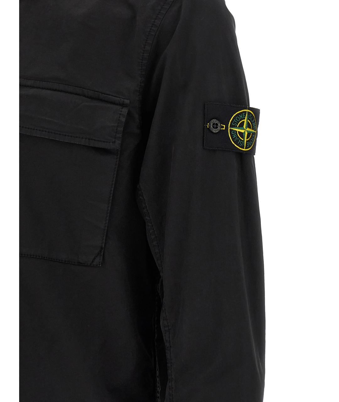 STONE ISLAND Черная хлопковая кэжуал рубашка, фото 4