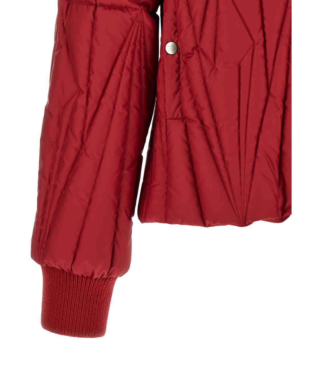 MONCLER Красный полиэстеровый пуховик, фото 4