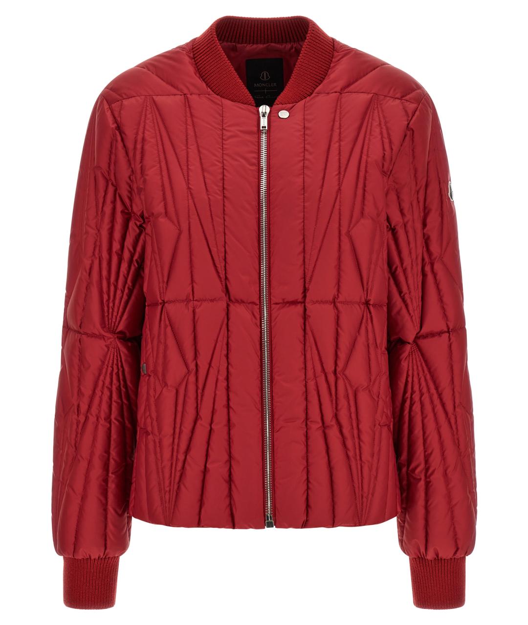 MONCLER Красный полиэстеровый пуховик, фото 1