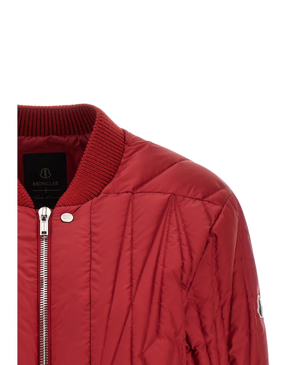 MONCLER Красный полиэстеровый пуховик, фото 3