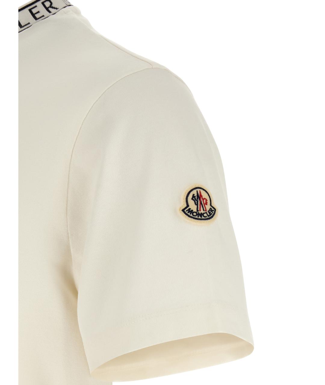 MONCLER Белая хлопковая футболка, фото 4