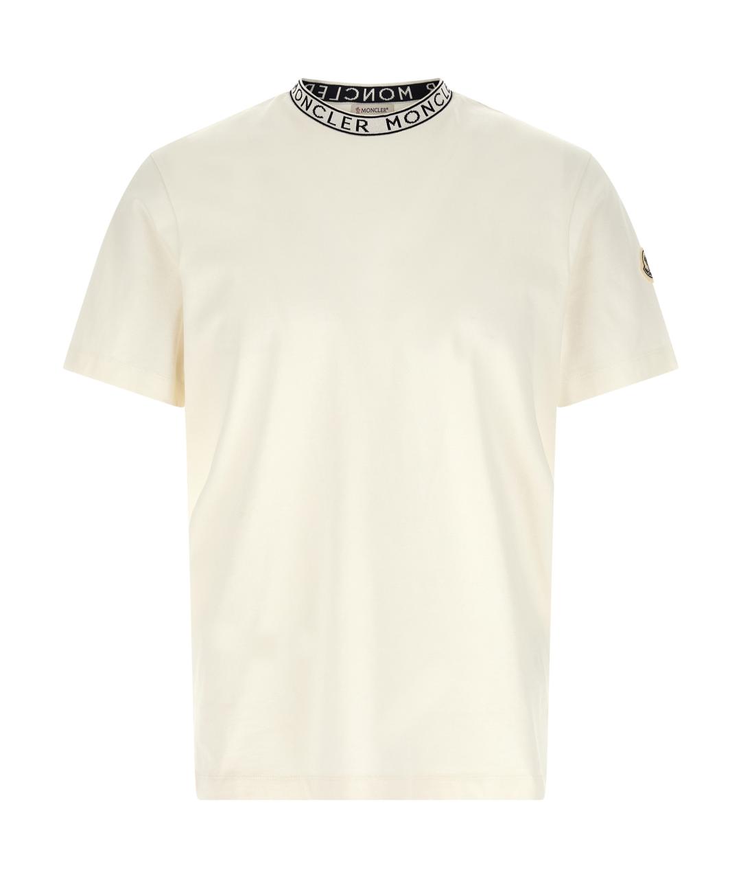 MONCLER Белая хлопковая футболка, фото 1