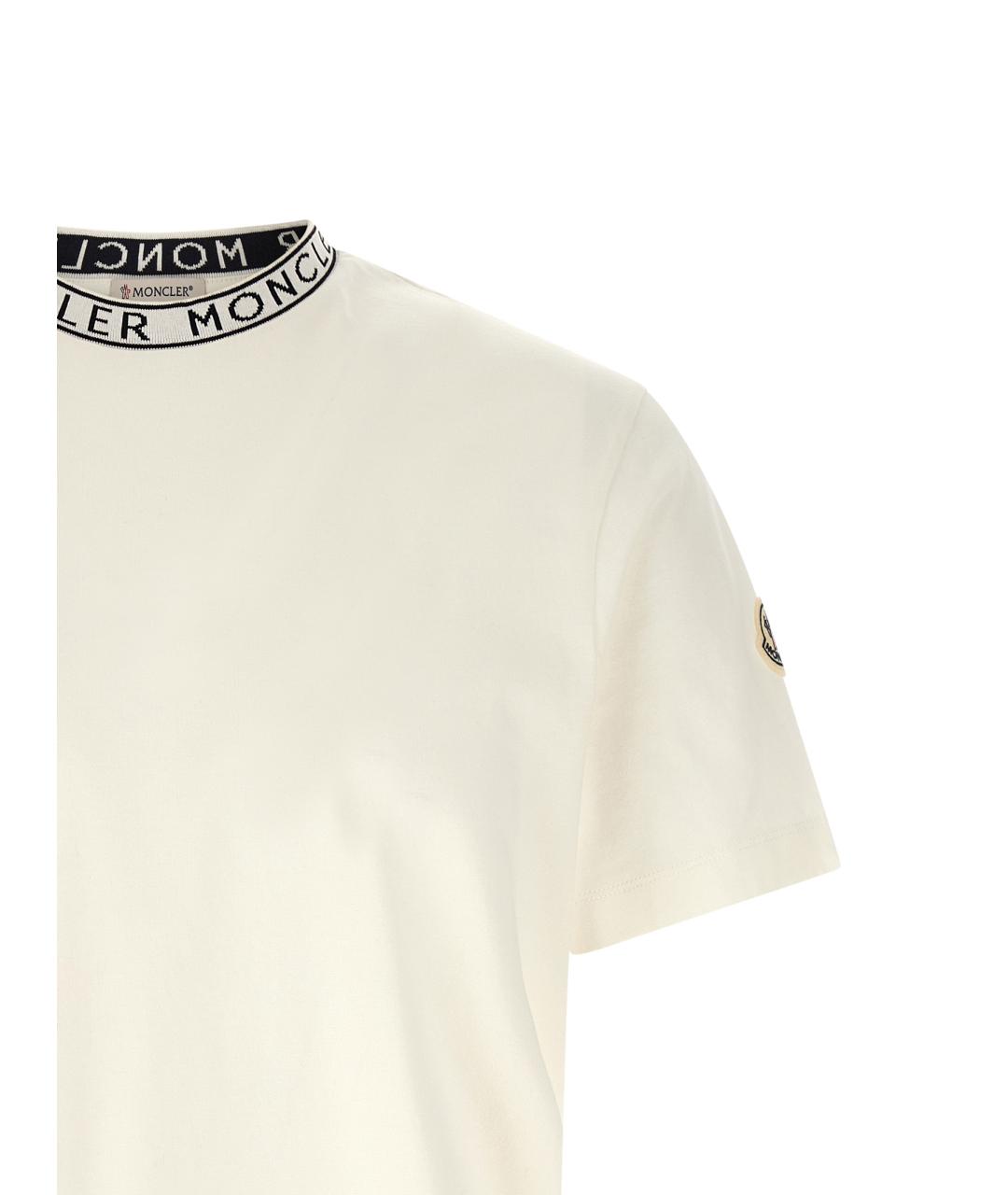 MONCLER Белая хлопковая футболка, фото 3