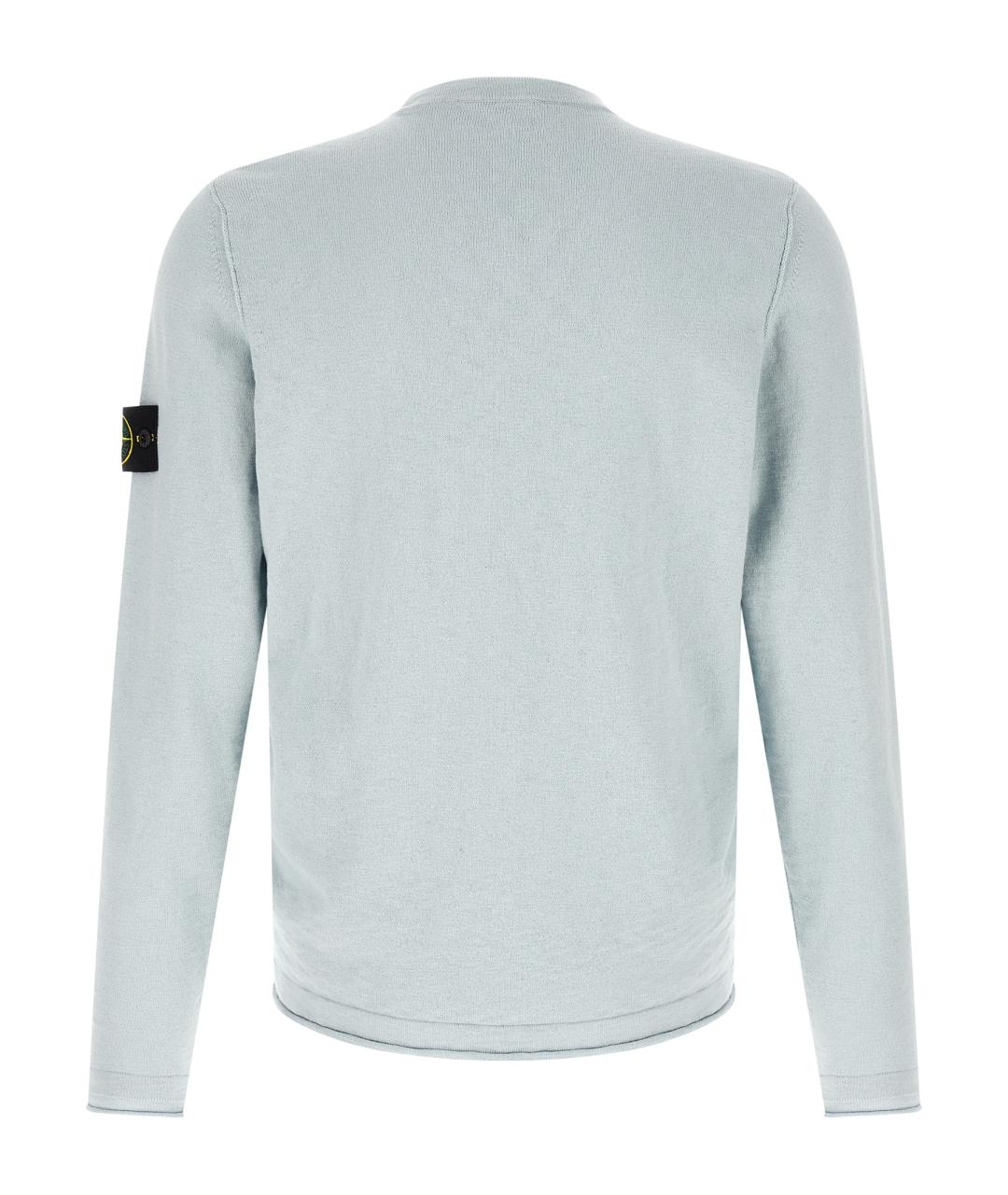 STONE ISLAND Голубой хлопковый джемпер / свитер, фото 2