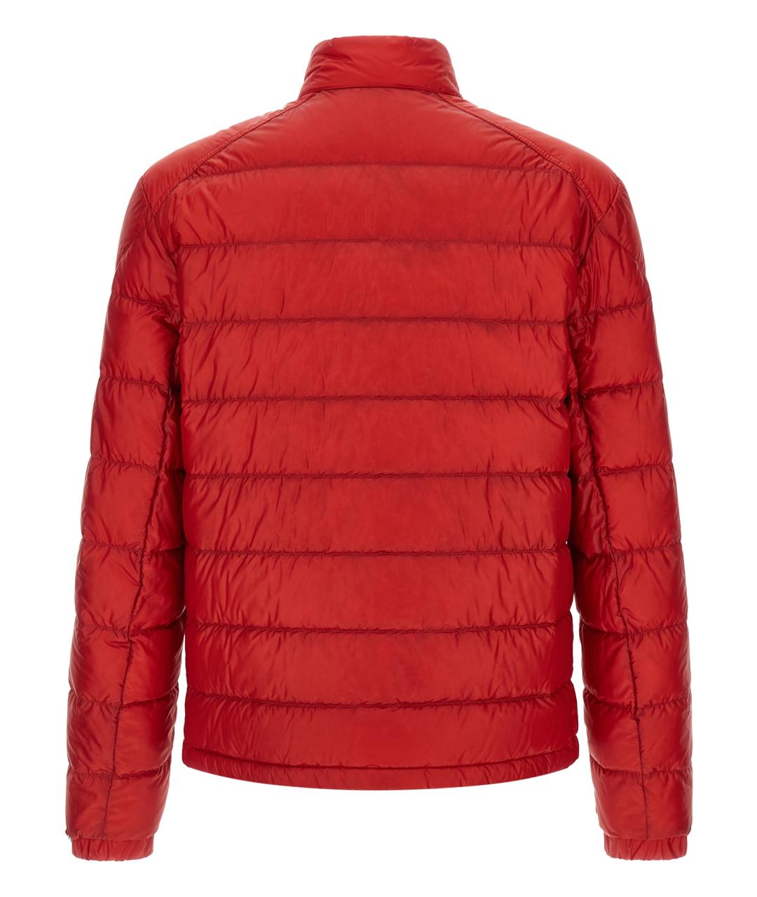 MONCLER Красный полиамидовый пуховик, фото 2