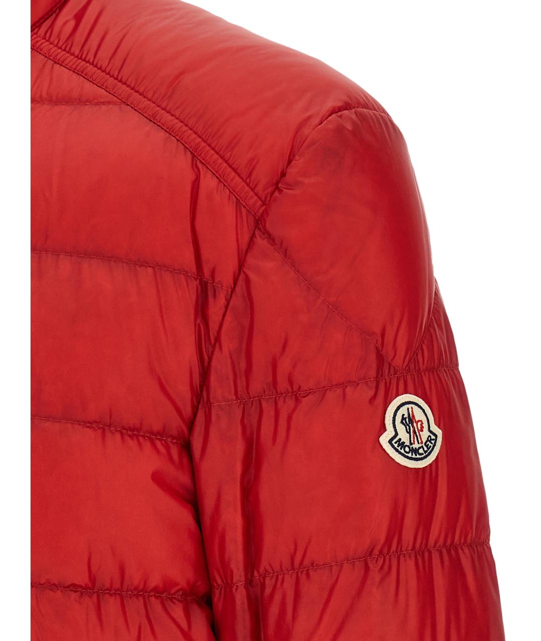 MONCLER Красный полиамидовый пуховик, фото 5