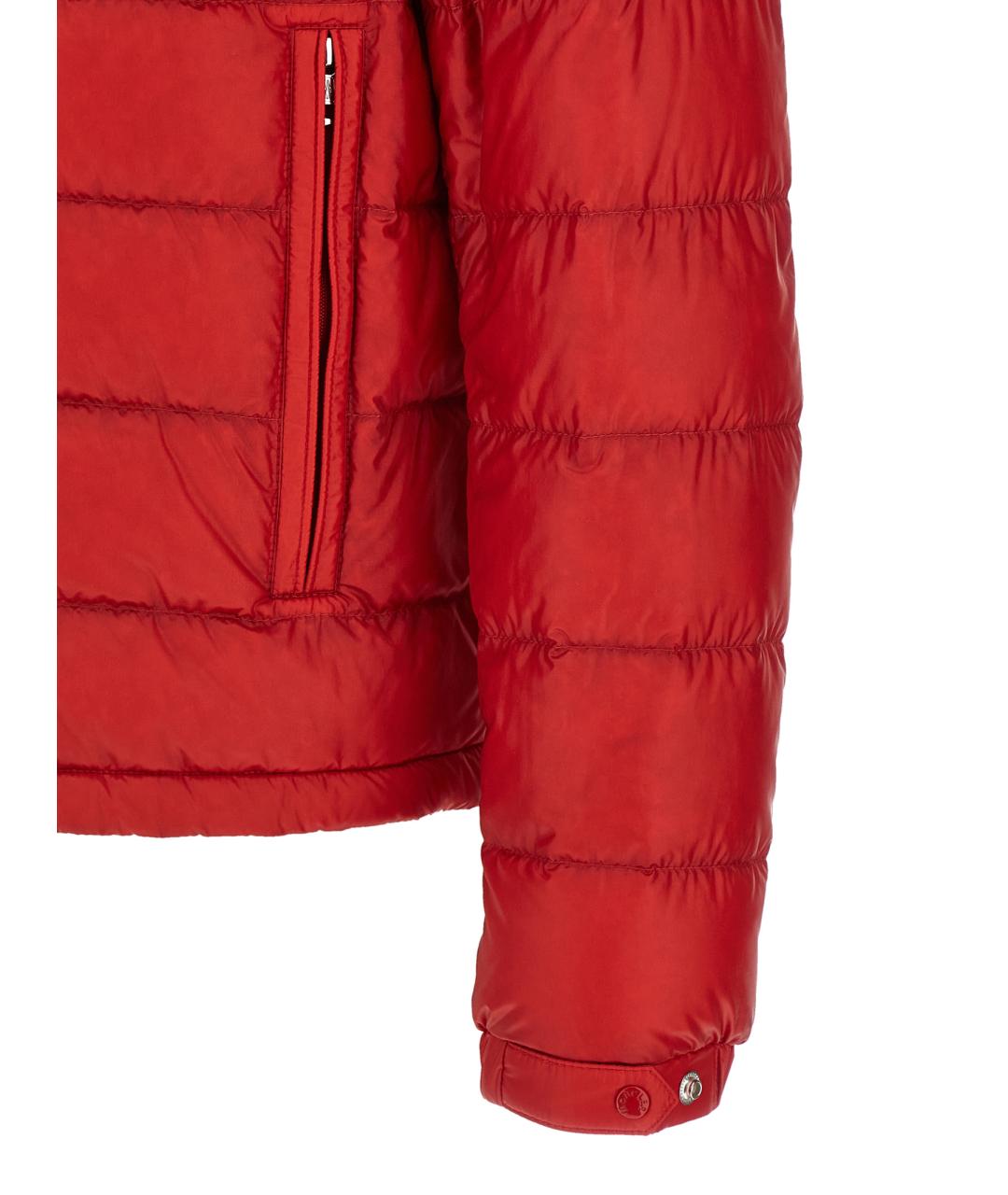 MONCLER Красный полиамидовый пуховик, фото 4