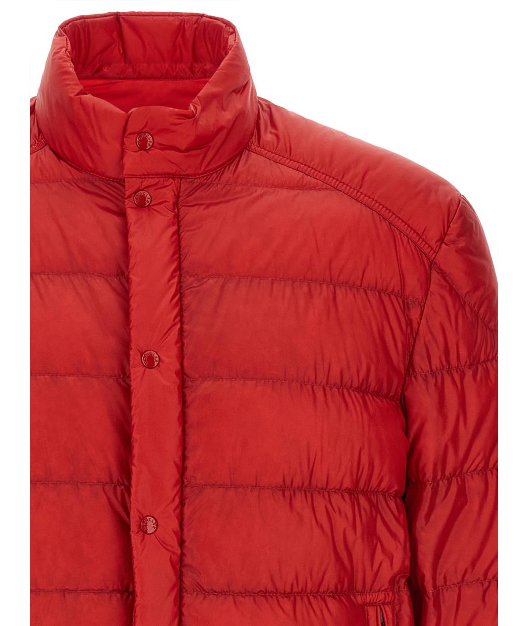 MONCLER Красный полиамидовый пуховик, фото 3
